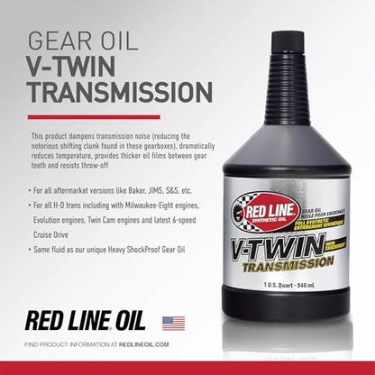 Red Line 42804 V-Twin Transmission Oil with Shockproof - 4 Quarts - size: 4 Pack