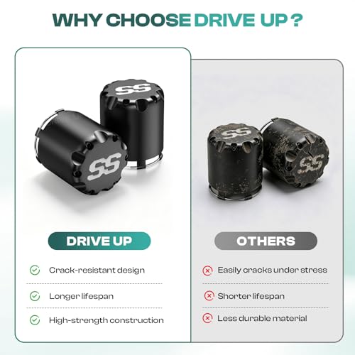 DRIVE UP Golf Cart SS Center Caps, Golf Cart ITP SS Wheel Center Hub Cap for Club Car EZGO Yamaha Models Wheel, 4 Packs - color: Black
