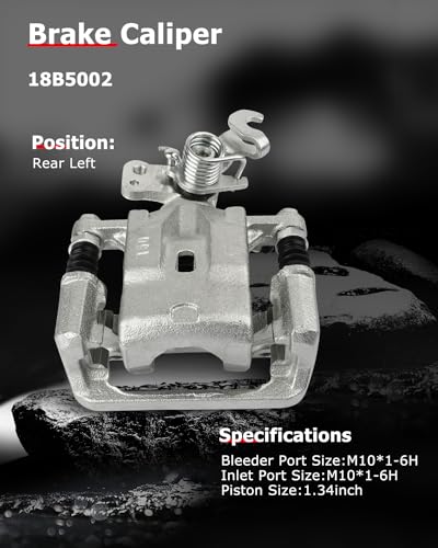 cciyu Rear Left Disc Brake Caliper w/Bracket 18B5002 - size: Rear Left[18B5002]
