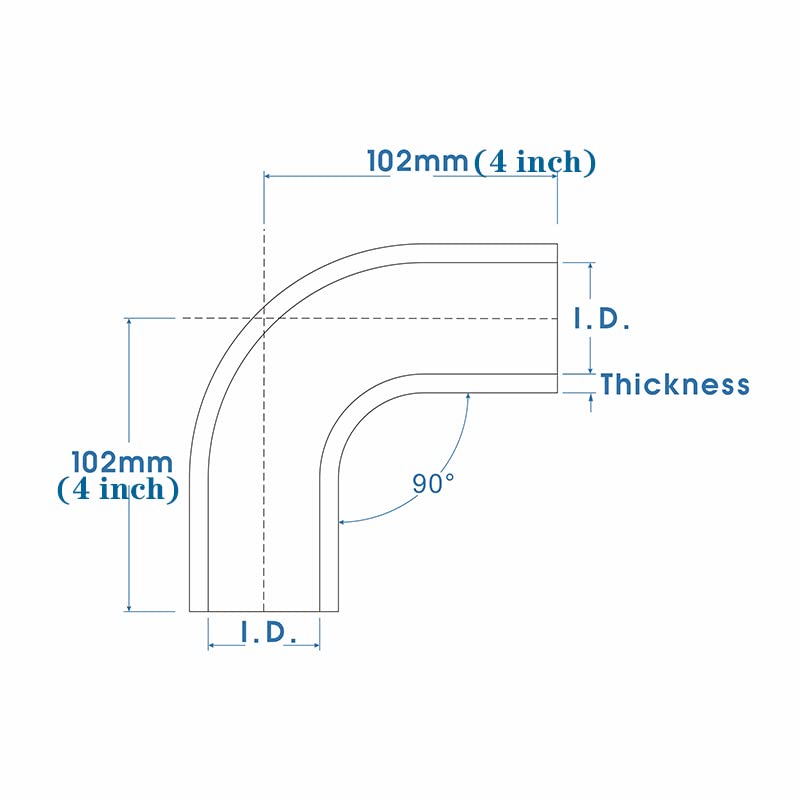3.5" ID 90 Degree Elbow Silicone Coupler Reinforced Hose,4-Ply Turbo/Intercooler/Intake Piping Industrial Hydraulic (89mm) - size: 3.5 Inch