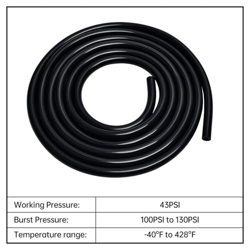 EVIL ENERGY 1/8" Silicone Vacuum Tubing Hose Line 10FT Black (3mm ID) - color: Black, size: 1/8 10FT