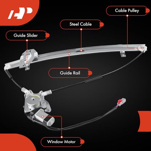 A-Premium Front Passenger Side Power Window Regulator with Motor (2-Pin) - size: Front Passenger Side