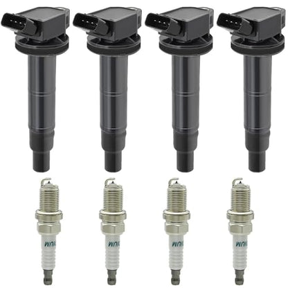 4 PCS UF333 Ignition Coil Pack & Iridium Spark Plugs Compatible with Toyota L4 2.4L 2002-2011 Camry, 2009-2010 Corolla, 2009-2010 Matrix, 2001-2007 Highlander,2002-2003 RAV4, 2002-2006 Solara UF494 - size: UF333