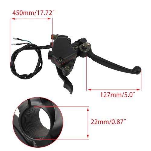 7/8" Brake Lever Greaser Thumb Throttle Assembly Compatible with 50cc 90cc 150cc 250cc ATV Quad Roketa Taotao Sunl Kazuma Go Kart
