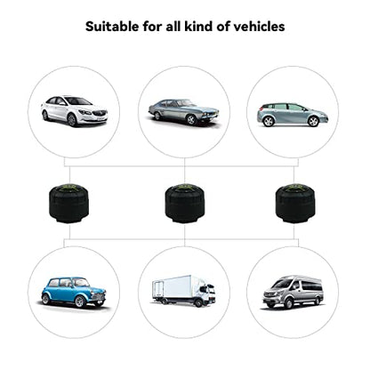 Tire Pressure Monitoring System with 4 External Sensors TPMS Real-time Display with Alarm Modes Bluetooth 5.0 Support iOS and Android, 4 Extra Coin battary Gift