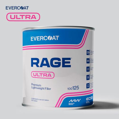 Evercoat Rage Ultra - Sanding Body Filler for Steel, Fiberglass, Aluminum and More - 128 Fl Oz - style: Rage Ultra