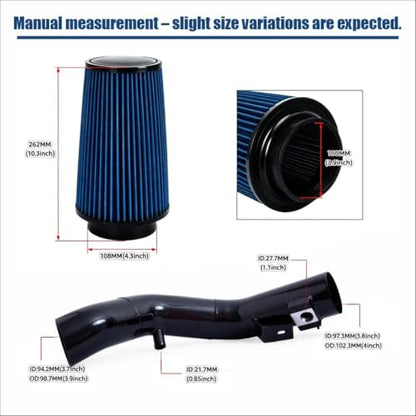 Cold Air Intake Kit Intake Elbow Included Compatible with Ford 2003-2007 F-250/350/450/550 Power Stroke Diesel 6.0L Black - size: 2003-2007 F250-F550 6.0L with Intake Elbow