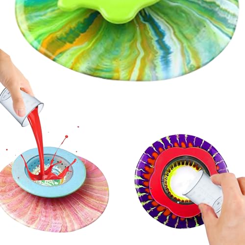 Acrylic Pour Painting Kit with 11 Inch 360° Rotating Turntable