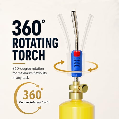 Mapp Gas Torch Head, 360° Rotatable Propane Torch, Welding Torch - color: Blue