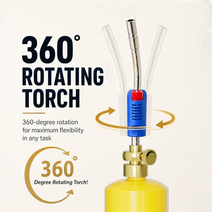 Mapp Gas Torch Head, 360° Rotatable Propane Torch, Welding Torch - color: Blue