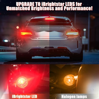 iBrightstar 921 LED Bulb Red, T15 912 LED 3rd High Mount Brake Lights Bulbs Super Bright for Tail Lights, 2 Pack - color: Red, size: 921