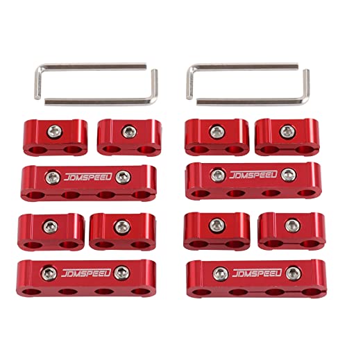 JDMSPEED Engine Spark Plug Wire Separator Divider 8mm 9mm 10mm Red 12pcs