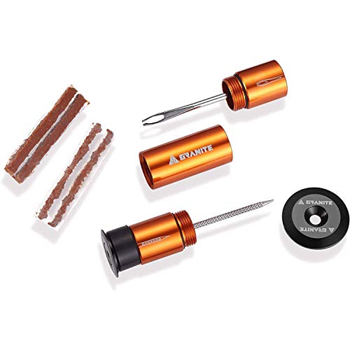 Granite Stash Tubeless Flat Tire Repair Kit (Orange) - color: Orange