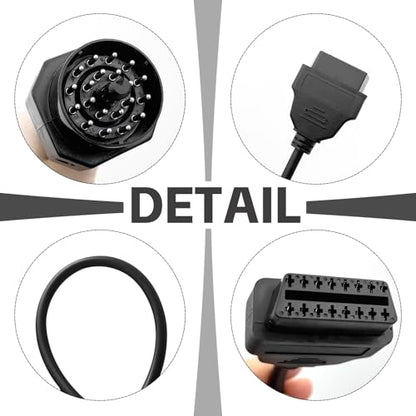 Adapter Fit for OBD1 to OBD2 16pin to 20pin Diagnostic Scanner Convertor Adapter Vehicle 16 Pin Connector Compatible with BMW - size: per BMW 20 Pin