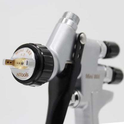 Touch-Up Mini Air Spray Gun, 1.2mm Stainless Steel Nozzle, 250ml Capacity, HVLP Auto Paint Sprayer for Cars and Furniture (Silver, 1.2mm Nozzle) - color: Silver, size: 1.2mm Nozzle