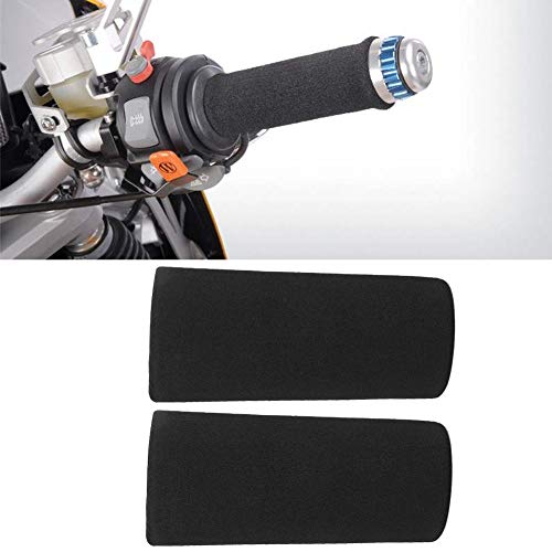 Motorcycle Handle Cover, 2pcs Motorcycle Non-Slip Anti Vibration Soft Foam Handlebar Grip Cover, Black