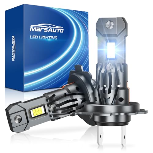 Marsauto H7 Light Bulbs, 30000LM 800% Brighter Bulbs, Real Mini Size 6000K Cool White IP68 Waterproof, Plug and Play - color: SUPER 6000K WHITE, size: H7