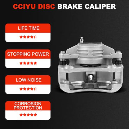 cciyu Front Left Disc Brake Caliper Assembly With Bracket 18B4646 - size: Front Left[18B4646]