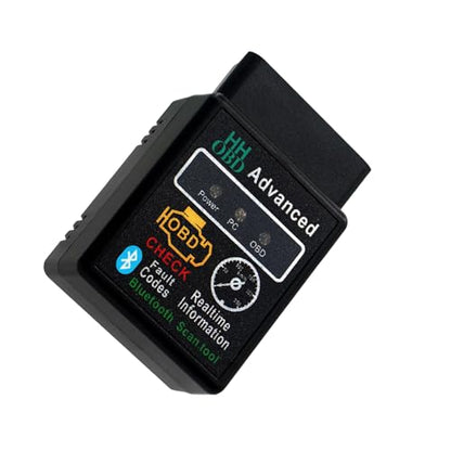 Car Bluetooth OBD2 Diagnostic Tool, ELM327 Engine Fault Code Reader and Clearing Tool, Anti-interference Real-time Data Scanner, Plug and Play Device for Most Phone Systems (Black)