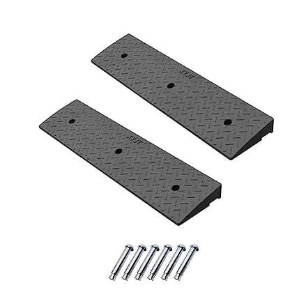 2 Pack 1.2'' Rise Rubber Curb Ramp Heavy Duty Loading Rubber Curb Ramps - size: 1.2" H