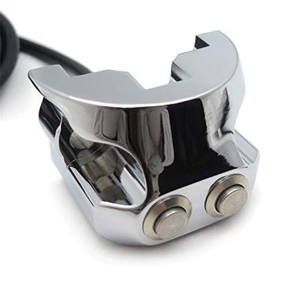 HTTMT- HTTMT Chrome 1" Handlebar Mounted Air Ride Switch Controller 3 Wire Compatible with Harley Davidson [P/N:TGHD-HBA006]