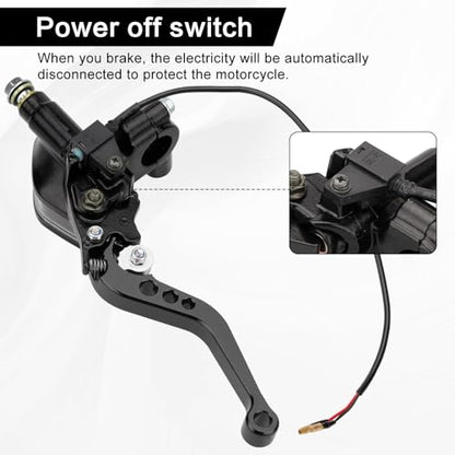 7/8" 22mm Motorcycle Brake Clutch Pump Lever, Black - color: Black