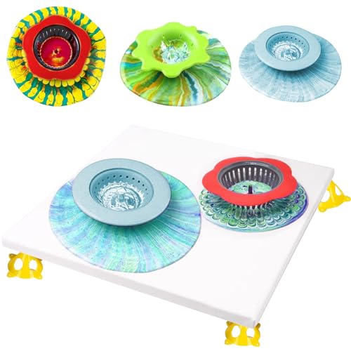 Acrylic Pour Painting Kit with 11 Inch 360° Rotating Turntable