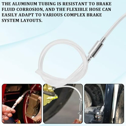 Brake Bleeder Hose Kit One-Way Check Valve Universal for Car Motorcycle Bicycle Clutch & Hydraulic System, One-Way Brake Fluid Bleeder Kit with Screw Caps Spring Clamps Accessories Kit (1 Set) - size: 1 Set