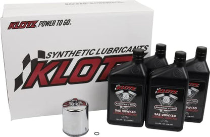 Klotz 4 Quart 20W/50 Synthetic Motor Oil Change Kit for 1984-1999 Evolution Big Twin - Basic Kit - size: 4 Quart Basic - Evolution Big Twin