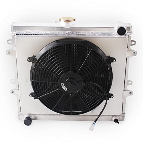 OHOB-COOL 3 Row Full Aluminum Radiator For 1984-1995 1985 1986 Toyota Pickup，4 Runner SR5 2.4L with Fan Shround Cover - size: 84-95 toyota