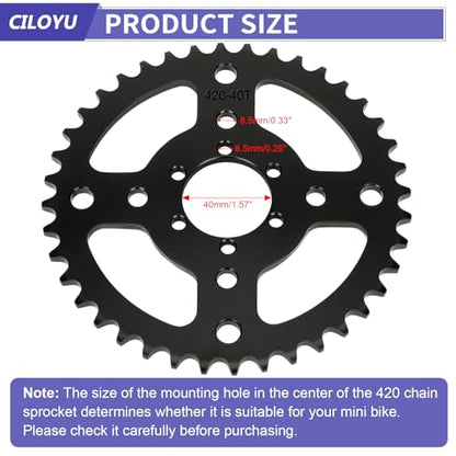 Mini Bike Sprocket 40T 40mm Bore with 420 Chain for CT100U CT200U - color: Black