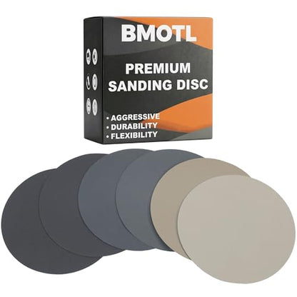 6 Inch Interface Pad + 6 Inch Sanding Dics Hook & Loop: 800/1000/1500/2000/3000/5000 Grit, Wet Dry Silicon Carbide Sandpaper for Orbital Sander, Automotive Polishing/Headlight Restoration/Scratch