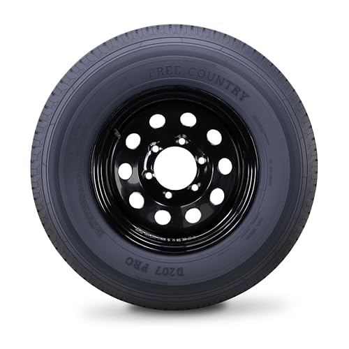 Free Country Trailer Tire Wheel ST225/75R15 10PR E 117N 6X5.5 Black Mod Rim - size: ST225/75R15 /6x5.5