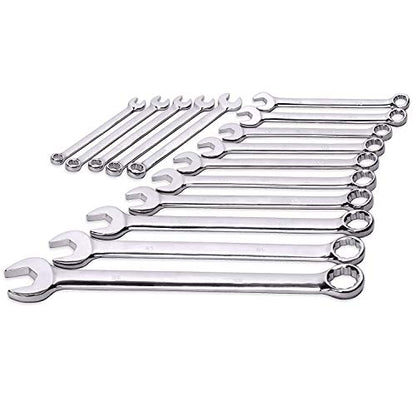 Max Torque 15-Piece Premium Combination Wrench Set, Chrome Vanadium Steel, Long Pattern Design | Include Metric Sizes 8, 9, 10, 11, 12, 13, 14, 15, 16, 17, 18, 19, 20, 21, 22mm with Storage Rack - size: Regular Size Premium Set