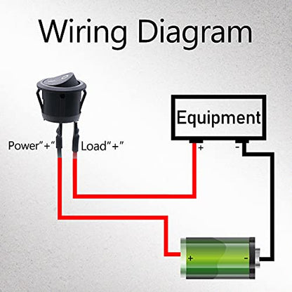 TWTADE 10Pcs Round Rocker Switch ON Off Switch 12V Toggle Switches 2Pin SPST with Pre-Wired 6A/250V 10A/125V AC for Boat, Car etc.KCD1-X-Y - size: ON/Off Pre-wired - 10PCS, style: Round