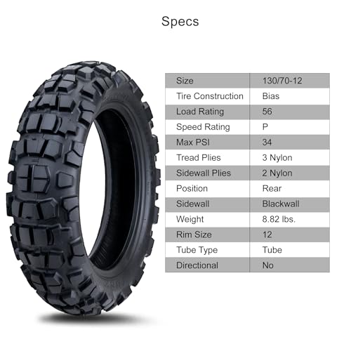 Tusk Waypoint Adventure Tire (130/70-12 (56P)) - size: 130/70-12 (56P)