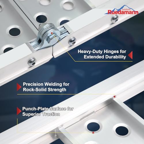Ruedamann 1PC 6FT Folding Aluminum Motorcycle Ramp, 440 lbs Capacity - size: 1PC