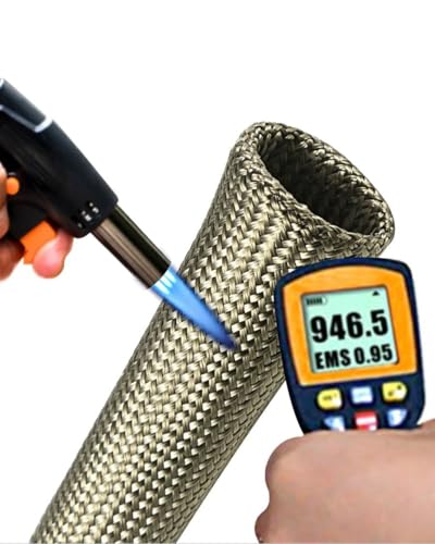 Fuel Line Heat Shield Wire Heat Shield Heat Shield Sleeve Auto Hose Spark Plug Wire Heat Shield diesel heater exhaust sleeve 2500 Degree for Car&Auto Wire Loom Brake Cable (3/4"IDX10',Titanium) - color: Titanium, size: 3/4" ID X 10'