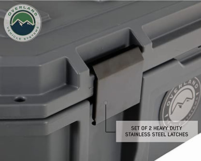 Overland Vehicle Systems 40100031 Dark Gray 169 QT Dry Box Storage with Wheels, Drain, and Bottle Opener | Waterproof Seal | Heavy-Duty Latches and Nylon Handles | Keeps Gear Safe, Dry and Organized - size: 169 QT Dry Box