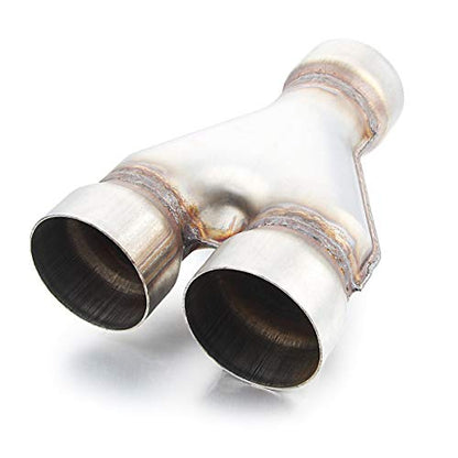 Exhaust Y Pipe 3" Inlet, A-KARCK 3" Outlet Y Pipe Create Dual Exhausts Withstands High Temperatures - color: Y Pipe, size: 3.0inch 10"Long