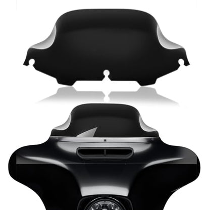 Rich Choices 8" Motorcycle Black Wave Windshield Windscreen Compatible with 1996-2013 Harley Davidson Street Glide Electra Glide Ultra Classic Touring FLHT FLHTC FLHX Tri Glide - color: Black, size: 8inch