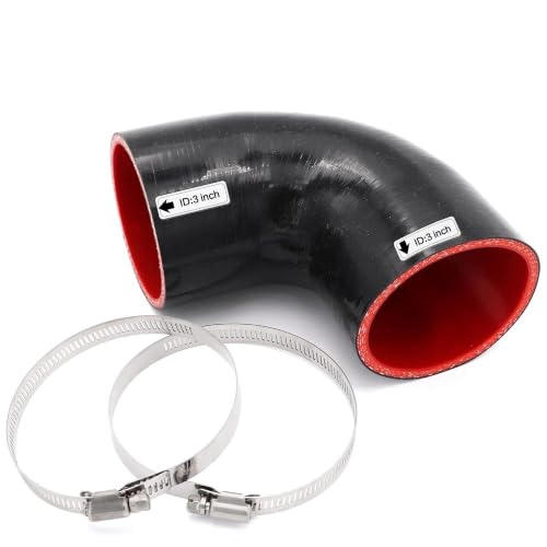 ID 3 inch (76mm) 90 Degree Elbow Silicone Coupler Hose 4-Ply - size: ID 3"
