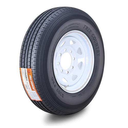 Free Country Trailer Tire Wheel ST235/80R16 10-Ply E 124N 8X6.5 White Spoke - size: ST235/80R16 /10PR /8x6.5
