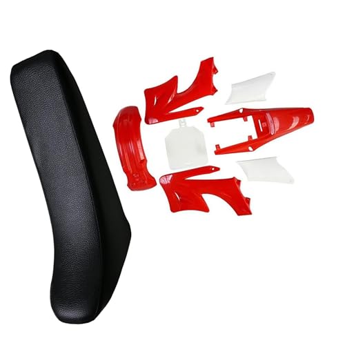 Apollo Orion Pit Bike Plastics Fender Kit with Complete Tall Seat for 110cc 125cc 150cc 160cc 250cc Thumpstar Atomik SSR Dirt Bike Off-Road Body Fairing Fender Replacement Set (Red, Apollo) - color: Red