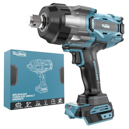 Cordless Impact Wrench 3/4" Compatible with Makita 18V Battery, 1850Ft-lbs(2500N.m) High Torque Impact Gun Heavy Duty, Brushless Electric Power Impact Driver with 4 Speed Modes & LED Work Light - size: 3/4" 2500NM Compatible with Makita