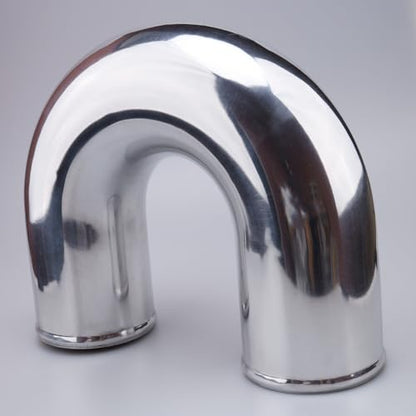 AC PERFORMANCE 4" 180° Aluminum Elbow Intercooler Air Intake Tube, Polished - color: Siver Polished 180, size: 4" (102mm)
