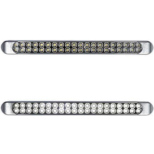 Partsam 2Pcs 17 Inch White Led Truck Trailer Light Bar 40 LED Clear Lens Dual Row, Sealed White 17" LED Waterproof Light Bar Backup Reverse Dome Interior Marker Lights for Pickup RV - color: White Led
