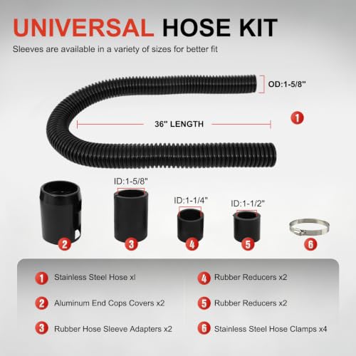 36" Stainless Steel Flexible Radiator Coolant Water Hose Kit - color: Black, size: 36 Inch