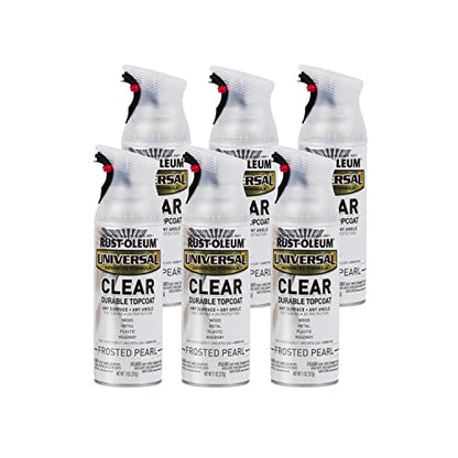 Rust-Oleum 302155-6PK Universal All Surface Clear Topcoat Spray, 11 oz, Frosted Pearl Clear, 6 Pack - color: Frosted Pearl Clear, size: 11 Ounce (Pack of 6)