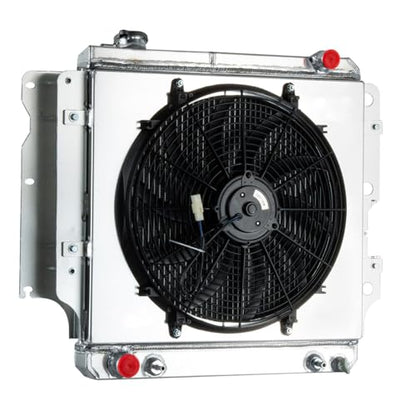 3 Row Radiator Shroud Fan For Jeep Wrangler TJ YJ 2.4-4.2L 87-06 - size: 3 Row Radiator+Shroud Fan
